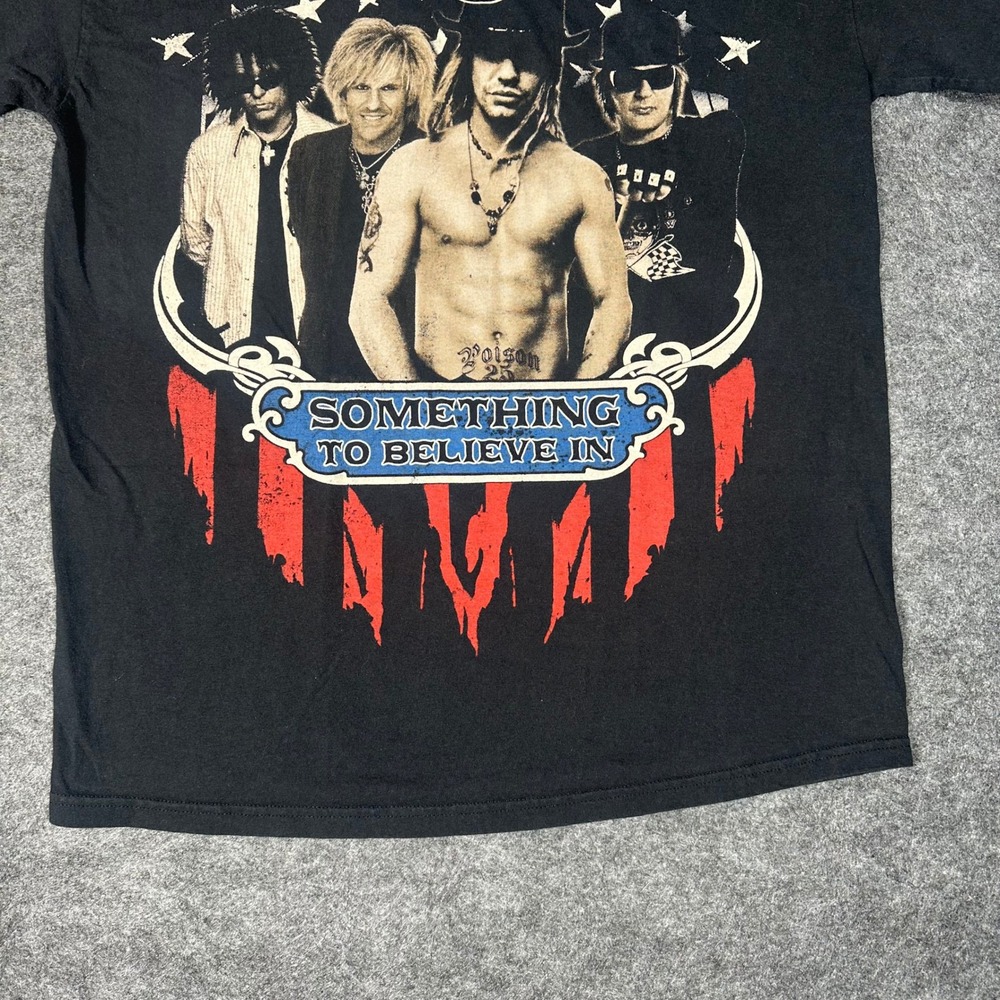 Poison Something To‎ Believe In Tour 2011 Band T Shirt Mens Large Black - Picture 13 of 16